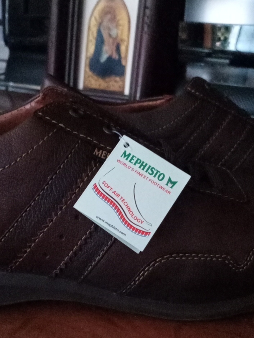New NWT Mephisto Brown Leather Slip-On Loafer